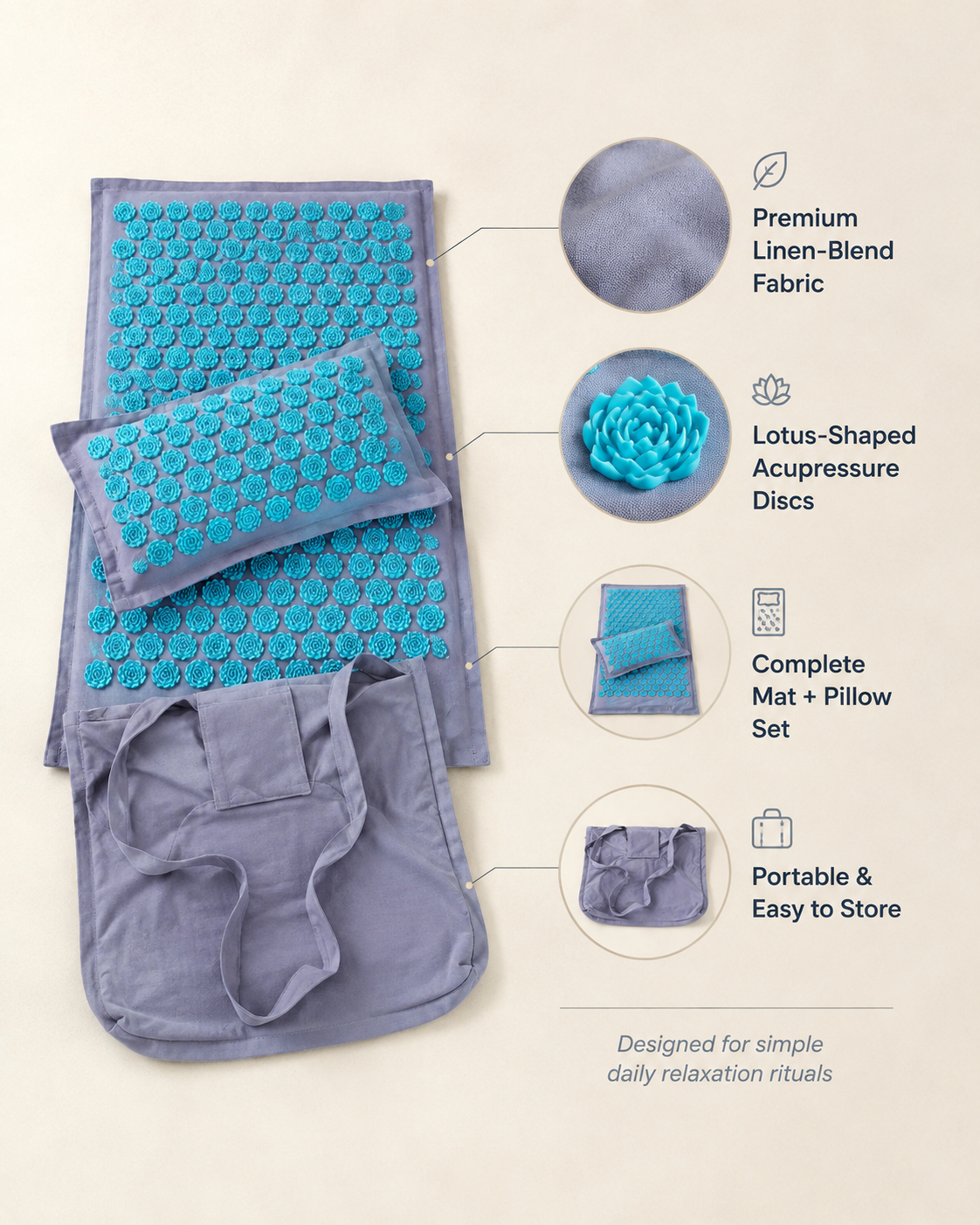 Equaza™ Linen Acupressure Set Equaza
